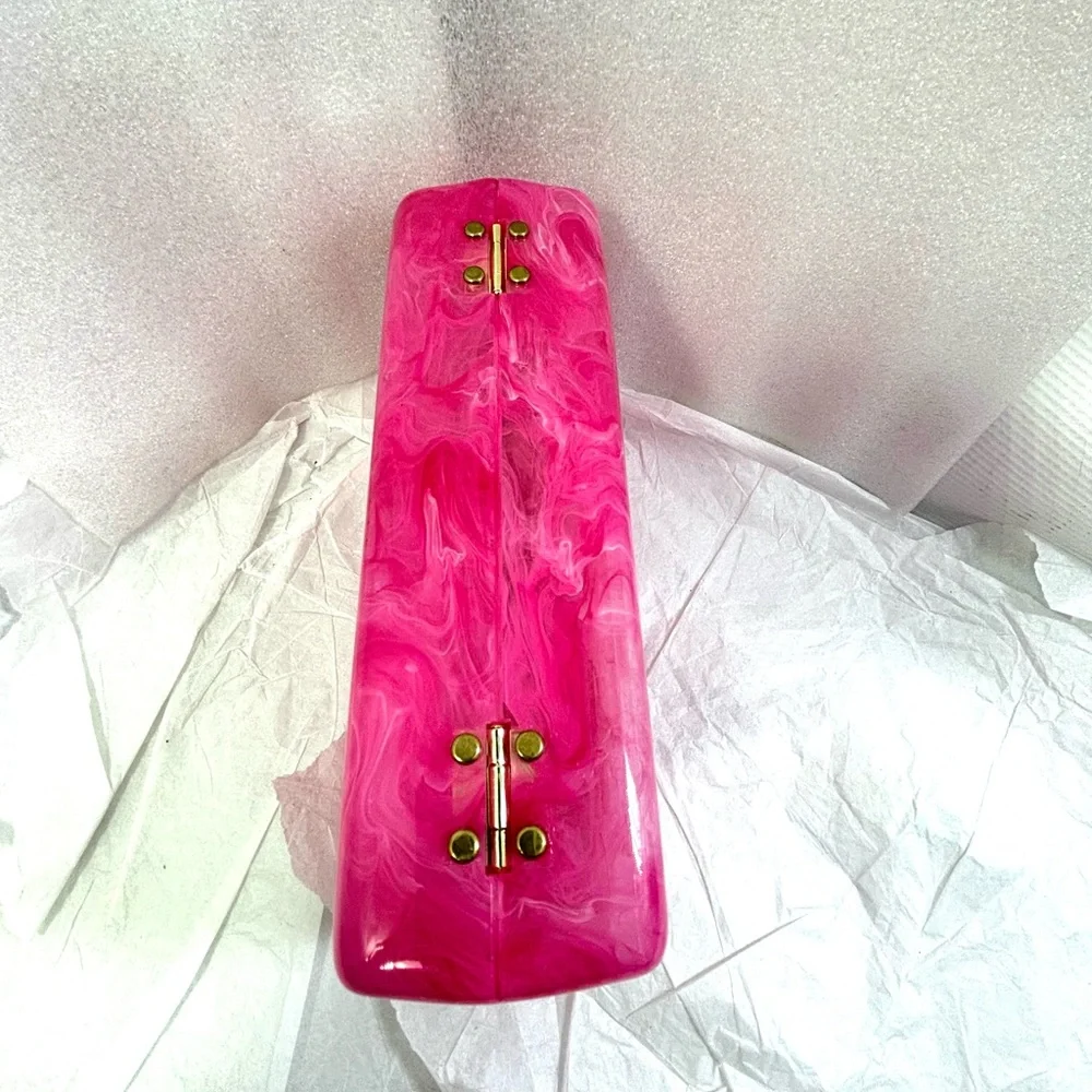 cult gaia Pink Marbled Enid Box Clutch